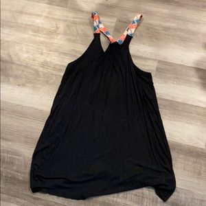 Black sundress with colorful straps